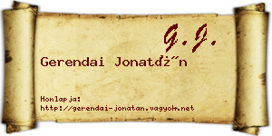 Gerendai Jonatán névjegykártya